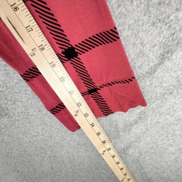 Soma Button Down Pajama Top Womens Sz XL Red Black Cool Nights Notch Long Sleeve - Picture 5 of 12